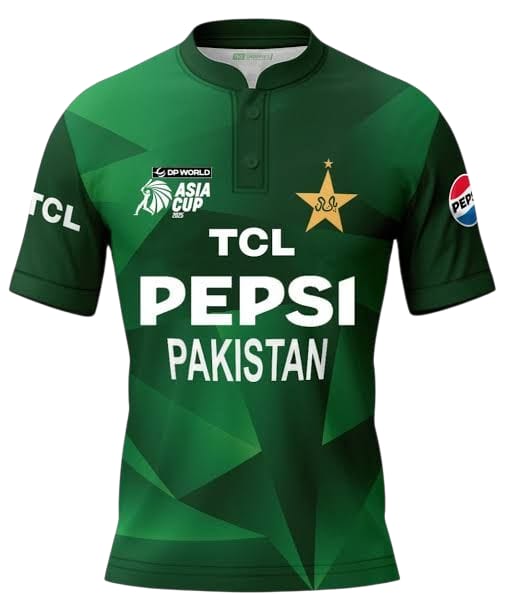 Pakistan Cricket Team Official Jersey - Green & White National Team Shirt